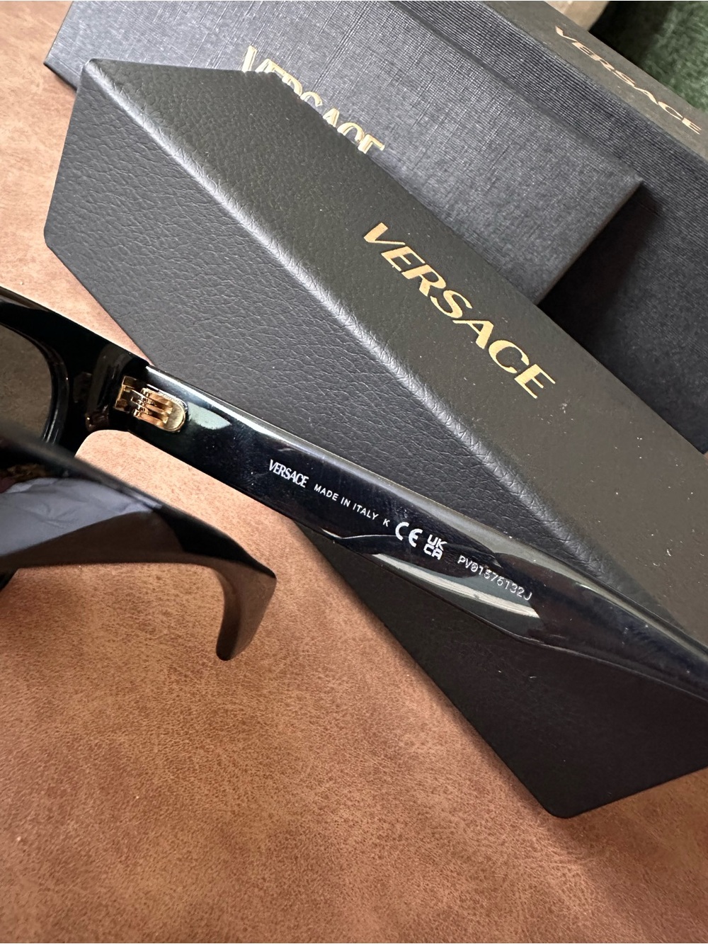 Versace Black Sunglasses with Gold Medusa Detail - Unisex - Picture 4 of 5